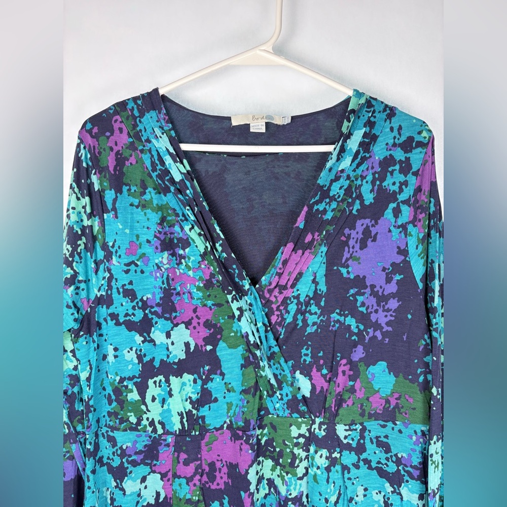 Boden Multicolor Abstract Print Jersey Dress Size 14 - Picture 3 of 6